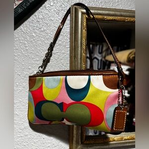 FINAL PRIZE 🔥Coach mini wristlet bag Colorful Patterned Women's Bag(#7x4)